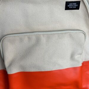 Jack Spade Backpack: Neutral/Orange